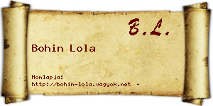 Bohin Lola névjegykártya